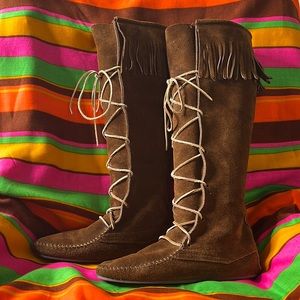 Brown Hand made moccasins